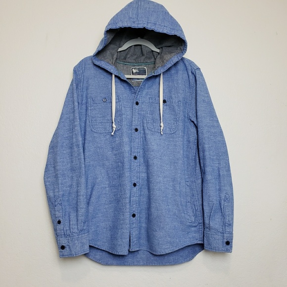 Modern Amusement Other - Modern Amusement Denim Button Up Hooded Shirt